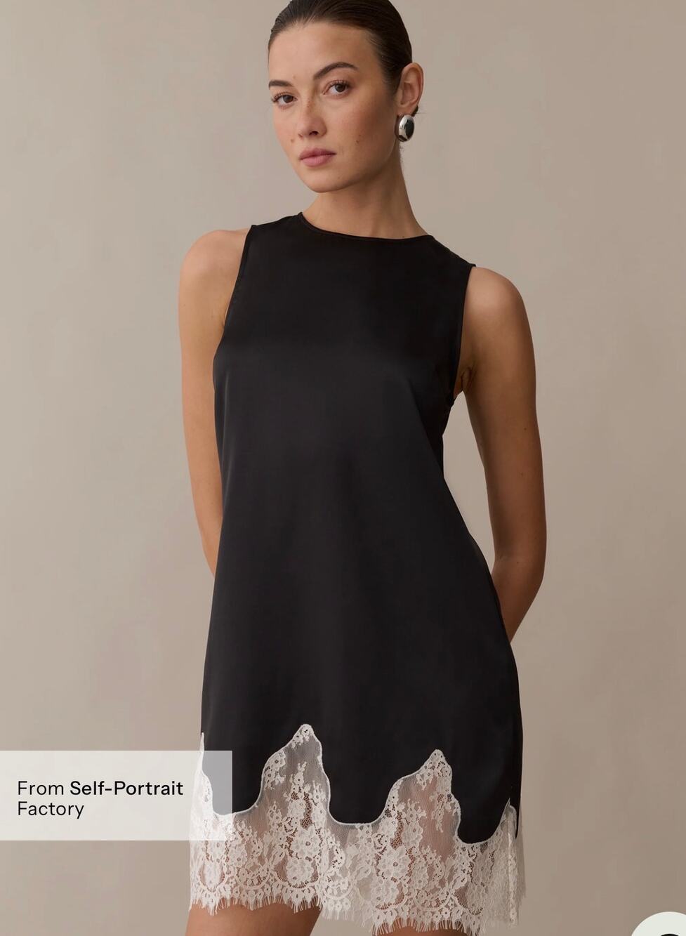 New kourt Yasmin Dress black satin lace $198 sz XL